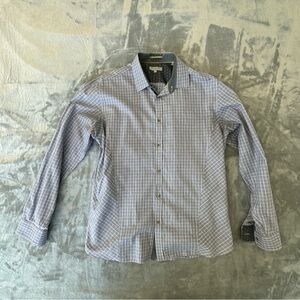 Ted Baker Men’s Button Down Shirt Size 5 Blue Plaid 100% cotton